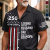 Custom Unisex Tropical Hawaiian Aloha Shirt - Personalized America 250th Anniversary Father's Day Gifts For Dad, Grandpa - Celebrating Freedom Together