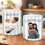 Custom Photo Mug - Personalized Father's Day Birthday Gifts For Dad, Grandpa - Family First Every Sip