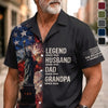 Custom Unisex Tropical Hawaiian Aloha Shirt - Personalized America 250th Anniversary Father's Day Gifts For Dad, Grandpa - Stars Stripes And Family Pride