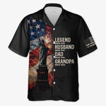 Custom Unisex Tropical Hawaiian Aloha Shirt - Personalized America 250th Anniversary Father's Day Gifts For Husband, Dad, Grandpa - Stars Stripes And Family Pride