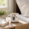 Custom Photo Printed Pottery Mug - Personalized Anniversary Wedding Gifts For Husband And Wife, Him And Her - First Kiss, Forever Sips