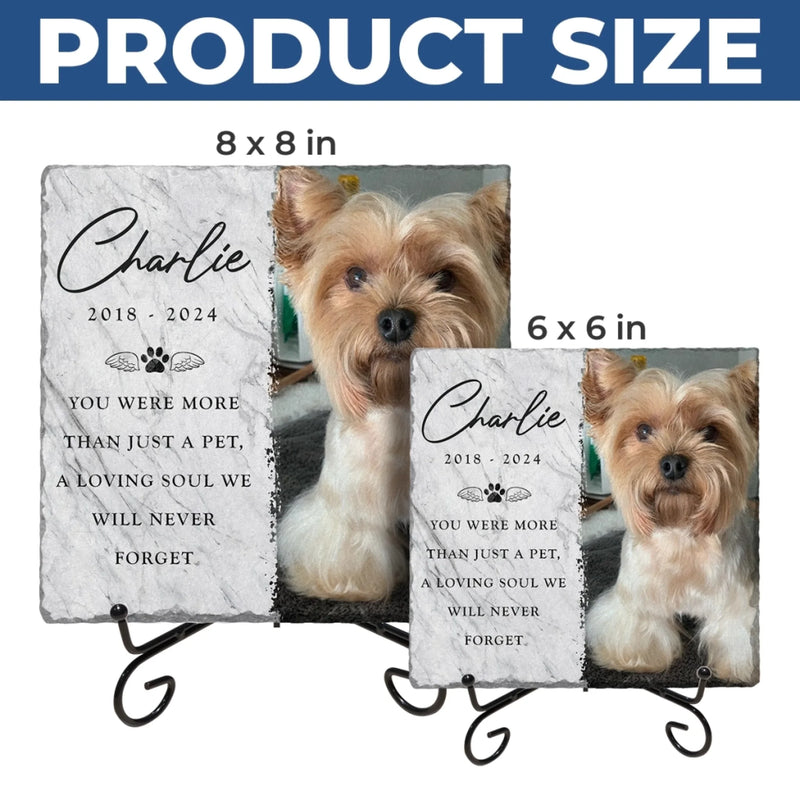 Custom Photo Square Shaped Memorial Stone - Personalized Pet Memorial Sympathy Gifts For Dogs, Cats, Loss Of Dog - Deeply Loved