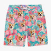 Custom Photo Tropical Hawaiian Aloha Men Beach Shorts - Personalized Summer Vacation And Travel Gifts For Dog Cat Lovers, Dog Dad And Mom, Cat Owners - Minty Waves, Happy Paws