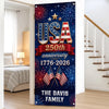 Custom Door Cover - Personalized America 250th Anniversary Gifts For Mom, Dad, Brother, Sister, Kids  - Stars Stripes Proud Hearts