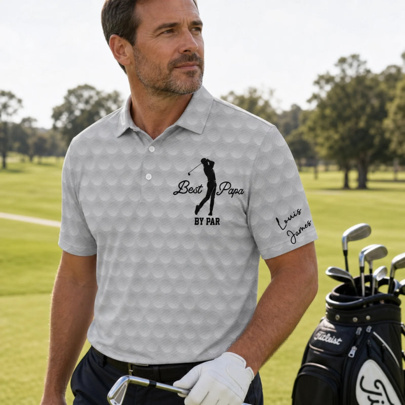 Custom Polo Shirt - Personalized Father's Day Birthday Golf Gifts For Dad, Grandpa - Born To Golf Forced To Work