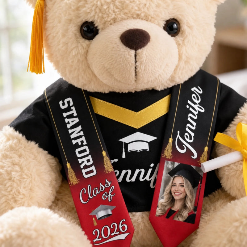 Custom Photo Graduation Teddy Bear - Personalized Graduation Gifts For Him, Her - Your Adventure Starts Now