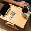 Custom Photo Wooden Couch Arm Table - Personalized Father's Day Birthday Gifts For Dad, Grandpa - Dad Makes Every Moment Special