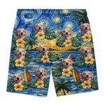 Custom Photo Tropical Hawaiian Aloha Men Beach Shorts - Personalized Summer Vacation And Travel Gifts For Dog Lovers, Dad, Mom - Starry Nights, Puppy Days