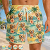 Custom Photo Tropical Hawaiian Aloha Men Beach Shorts - Personalized Summer Vacation And Travel Gifts For Dog Cat Lovers, Dog Dad And Mom, Cat Owners - Living That Island Life, Baby