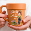 Custom Plant Pot Ceramic Mug - Personalized Birthday Garden Gifts For Gardeners - Born To Grow Beautiful Things