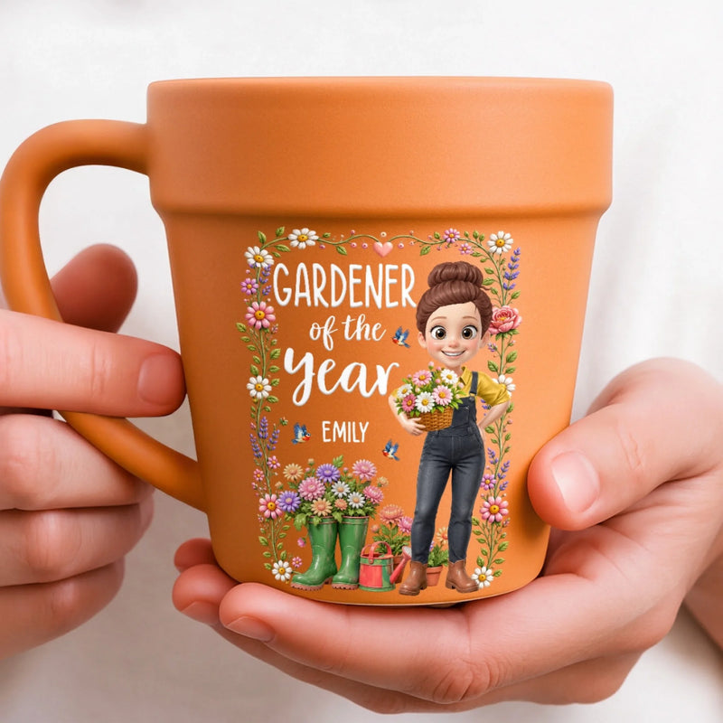 Custom Plant Pot Ceramic Mug - Personalized Birthday Garden Gifts For Gardeners - Born To Grow Beautiful Things