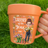 Custom Plant Pot Ceramic Mug - Personalized Birthday Garden Gifts For Gardeners - Born To Grow Beautiful Things