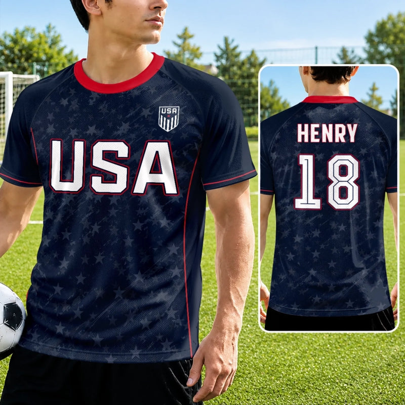 Custom Men's USA 2026 Jersey Shirt - Personalized Birthday Gifts For Soccer Lovers, Sports Fans, Sports Lovers - Living That Soccer Life