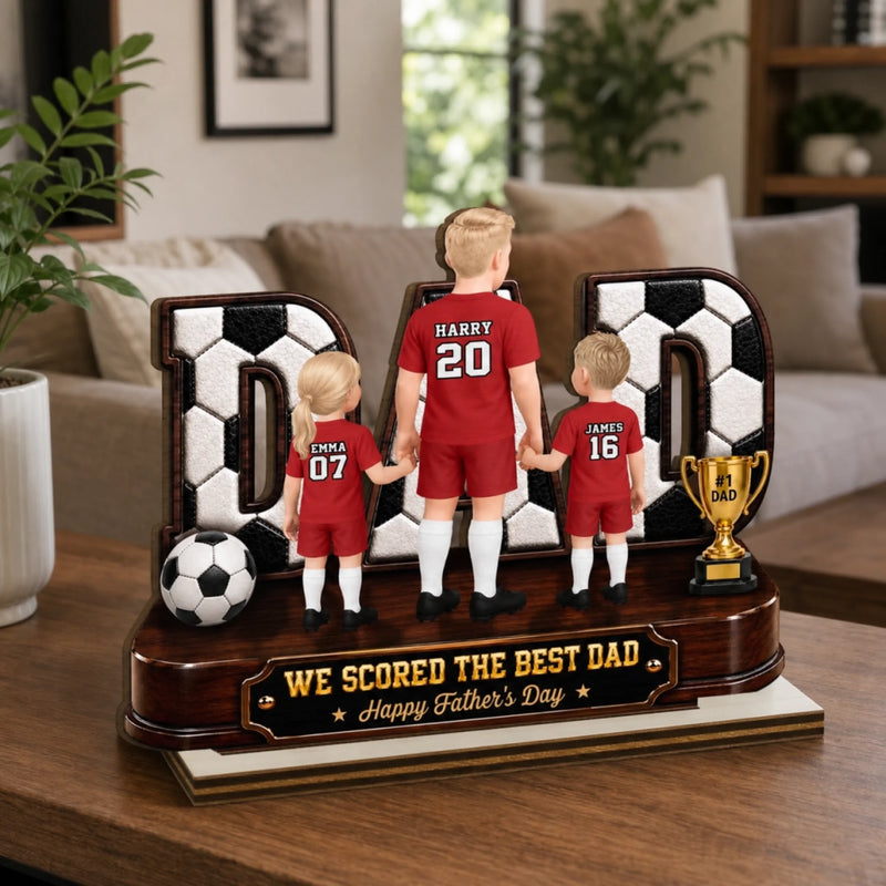 Custom LA 2026 Soccer Dad 2-Layered Wooden Plaque - Personalized Father's Day Gifts For Dad, Grandpa, Soccer Lovers, Sports Fans, Sports Lovers - Raised On Soccer Passion