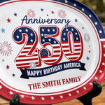 Custom Platter - Personalized America 250th Anniversary Gifts For Mom, Dad, Brother, Sister, Kids - Family Traditions Start Here