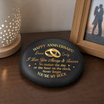 Custom Printed Rock - Personalized Anniversary Wedding Gifts For Husband And Wife, Him And Her - Happy Our Anniversary