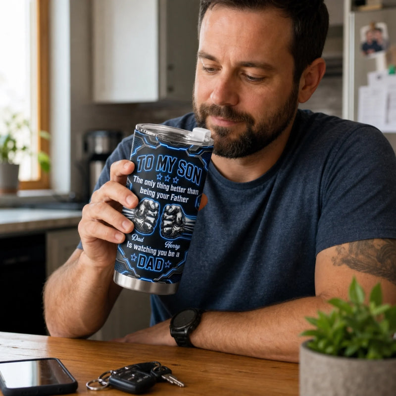 Custom Tumbler - Personalized Father's Day Birthday Gifts For Son - Watching You Grow Is My Joy