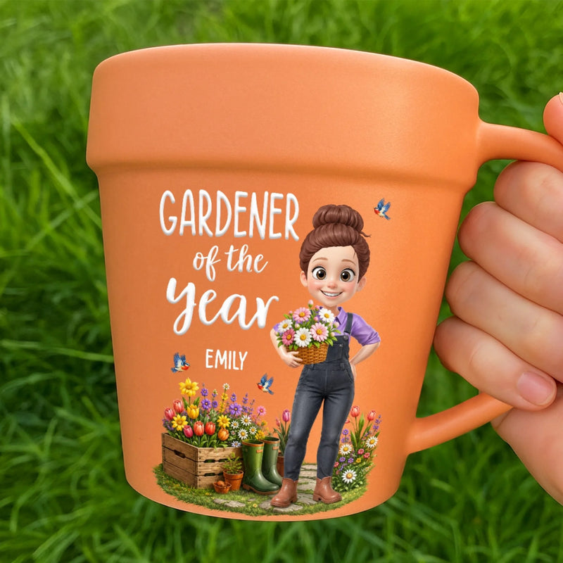 Custom Plant Pot Ceramic Mug - Personalized Birthday Garden Gifts For Gardeners - A Garden Full Of Love