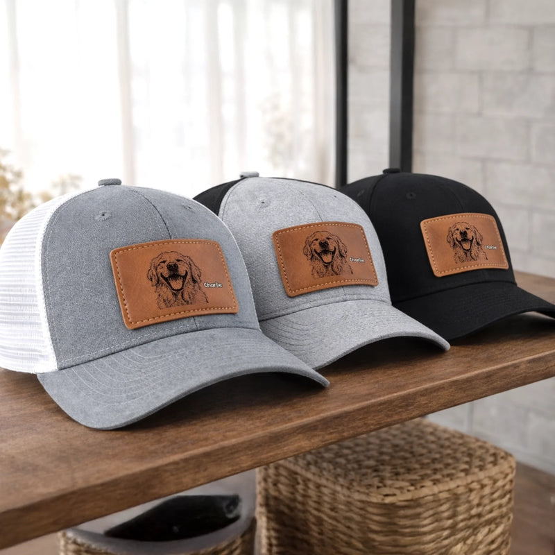 Custom Photo Leather Patch Hat - Personalized Birthday Gifts For Dog Cat Lovers, Dog Dad And Mom, Cat Owners - My Favorite Squad Ever