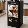 Custom Photo Pen Holder With Clock – Personalized Father's Day Birthday Gifts For Dad, Grandpa – Loved Guided And Inspired By Dad