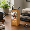 Custom Photo Pen Holder With Clock – Personalized Father's Day Birthday Gifts For Dad, Grandpa – Loved Guided And Inspired By Dad