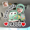 Custom Photo Acrylic Car Visor Clip - Personalized Father's Day Gifts For Dad, Grandpa - Drive Safe & Happy