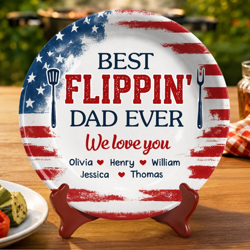 Custom Ceramic Plate - Personalized Father's Day Birthday Gifts For Dad, Grandpa - Dad’s Secret Ingredient Is Love