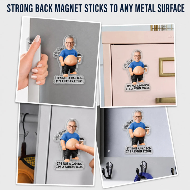 Custom Photo Acrylic Fridge Magnet  – Personalized Father's Day Funny Gifts For Dad, Grandpa – Dad Jokes Loading Please Wait