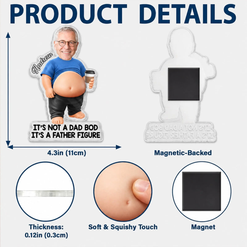 Custom Photo Acrylic Fridge Magnet  – Personalized Father's Day Funny Gifts For Dad, Grandpa – Dad Jokes Loading Please Wait