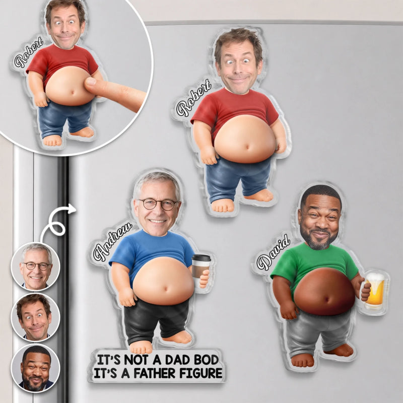 Custom Photo Acrylic Fridge Magnet  – Personalized Father's Day Funny Gifts For Dad, Grandpa – Dad Jokes Loading Please Wait