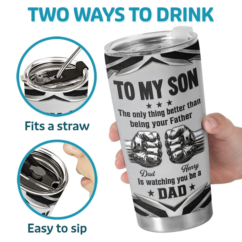 Custom Tumbler - Personalized Father's Day Birthday Gifts For Son - My Son My Greatest Adventure