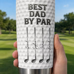 Custom Golf Tumbler - Personalized Father's Day Birthday Gifts For Dad, Grandpa, Golf Lovers - Fueled By Coffee And Birdies