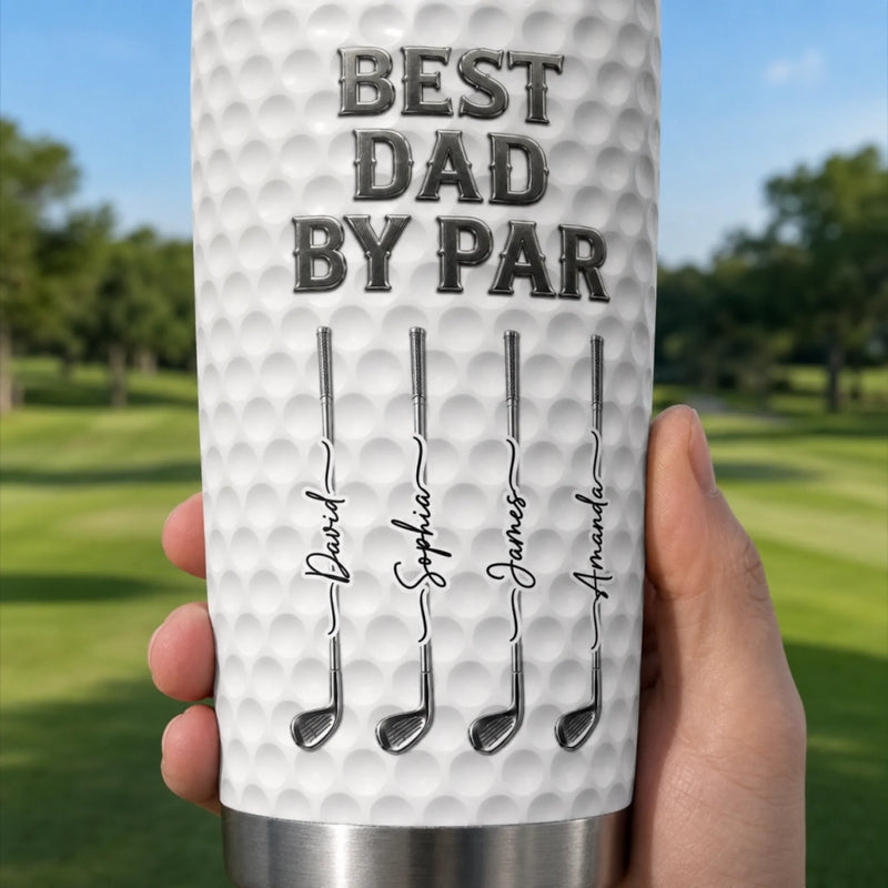 Custom Golf Tumbler - Personalized Father's Day Birthday Gifts For Dad, Grandpa, Golf Lovers - Fueled By Coffee And Birdies