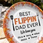 Custom Ceramic Plate - Personalized Father's Day Birthday Gifts For Dad, Grandpa - Kitchen Boss On Duty