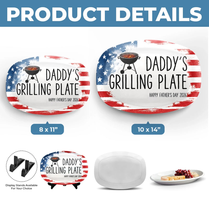 Custom Platter - Personalized Father's Day Birthday Gifts For Dad, Grandpa, Grillers - Built On Food And Love