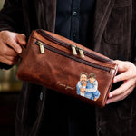 Custom Photo Leather Toiletry Bag - Personalized Father's Day Birthday Gifts For Dad, Grandpa - Forever Proud To Call You Dad
