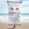 Custom Beach Towel - Personalized Retirement Gifts For Women, Men - Officially Off The Clock