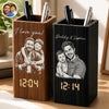 Custom Photo Pen Holder With Clock - Personalized Father's Day Birthday Gifts For Dad, Grandpa - Dad Makes Life Extraordinary