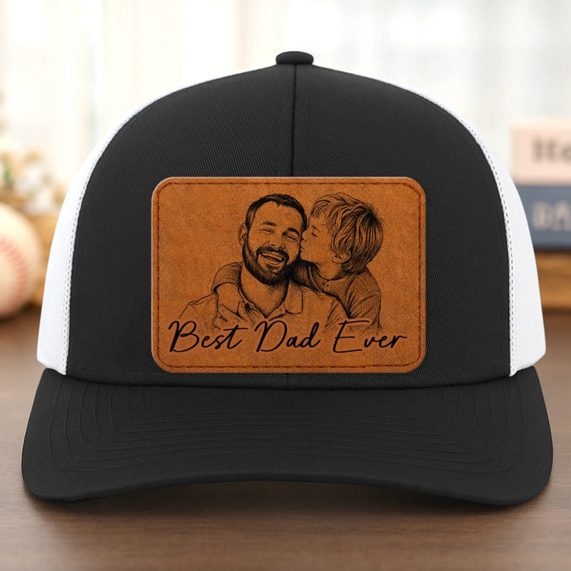Custom Photo Cap - Personalized Father's Day Birthday Gifts For Dad, Grandpa - Cheers To The Best Dad Ever