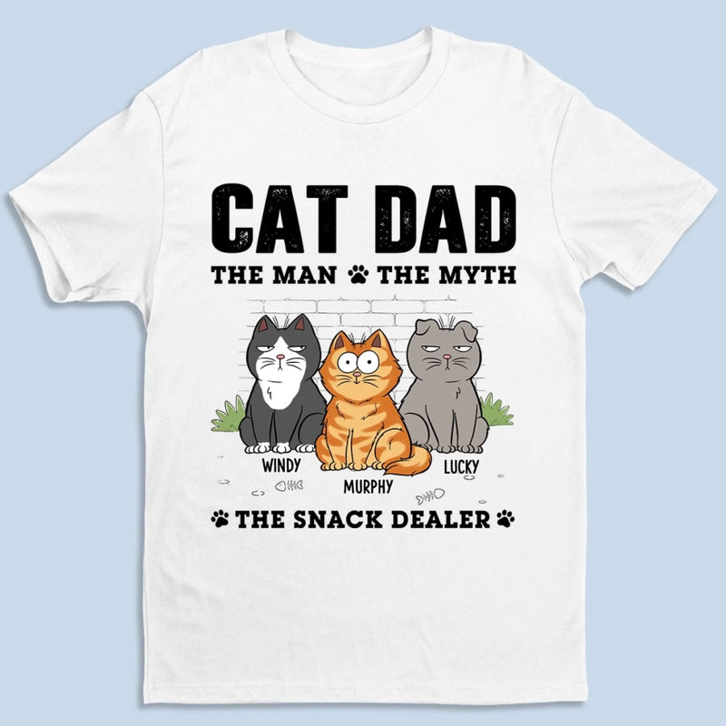 Custom T-shirt, Premium T-shirt, Hoodie - Personalized Father's Day Gifts For Cat Lovers, Cat Mom And Dad - The Man, The Myth, Cat Dad