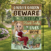 Custom Flag - Personalized Birthday Garden Gifts For Gardeners - Welcome To Her Happy Corner