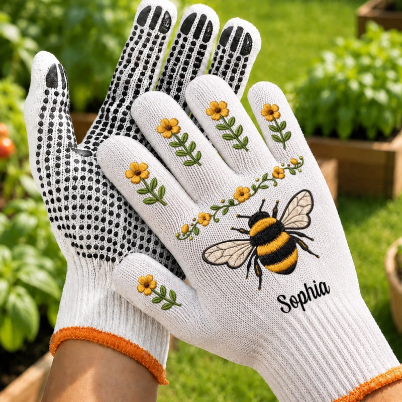 Custom Gardening Gloves - Personalized Birthday Garden Gifts For Gardeners - Growing Love, One Plant Daily