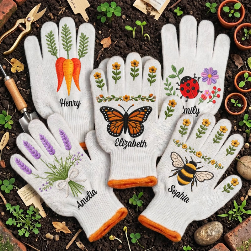 Custom Gardening Gloves - Personalized Birthday Garden Gifts For Gardeners - Growing Love, One Plant Daily