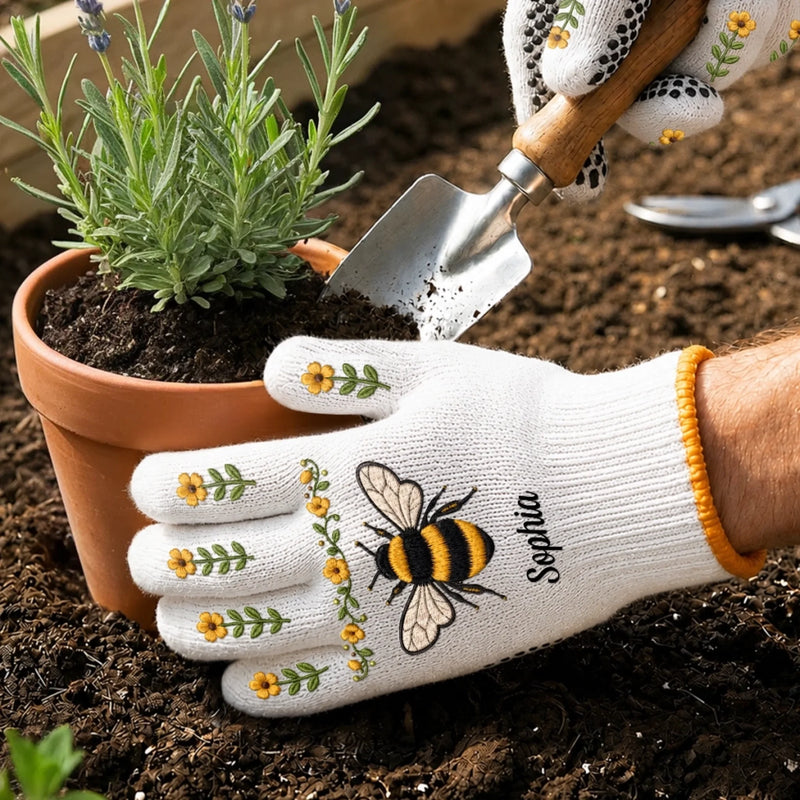 Custom Gardening Gloves - Personalized Birthday Garden Gifts For Gardeners - Growing Love, One Plant Daily