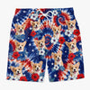 Custom Photo Tropical Hawaiian Aloha Men Beach Shorts - Personalized Summer Vacation And Travel Gifts For Dog Cat Lovers, Dog Dad And Mom, Cat Owners - American Pawtriot