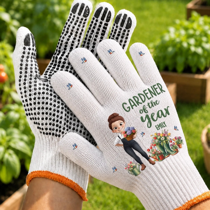 Custom Gardening Gloves - Personalized Birthday Garden Gifts For Gardeners - Gardener Of The Year