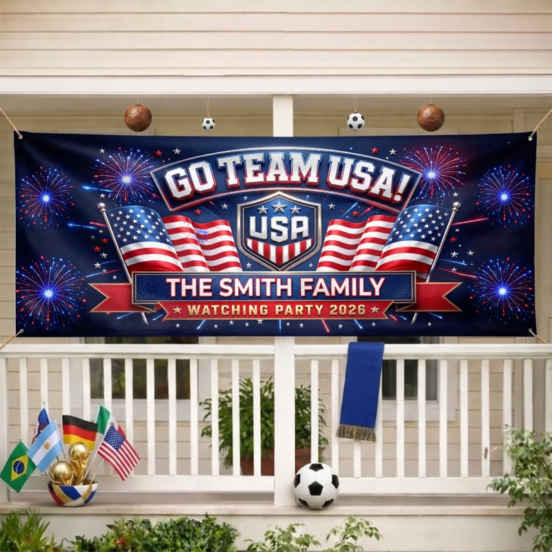 Custom USA 2026 Outdoor Banner - Personalized Birthday Gifts For Soccer Lovers, Sports Fans, Sports Lovers - Chasing The Ultimate Goal