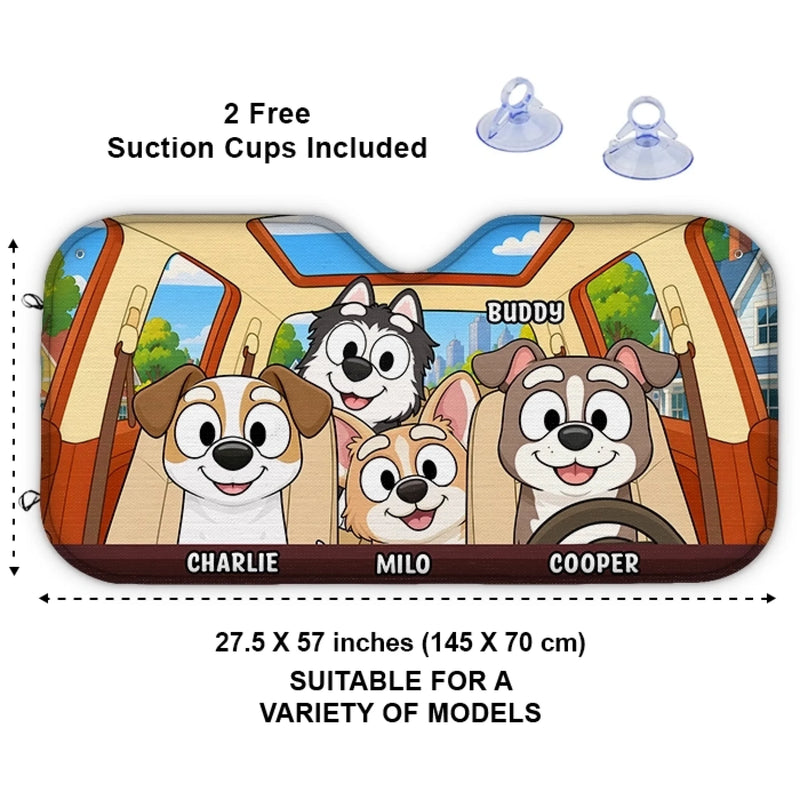 Custom Auto Windshield Sunshade, Car Window Protector - Personalized Father's Day Birthday Gifts For Dog Cat Lovers, Dog Dad And Mom, Cat Owners - Paws Make Life Better