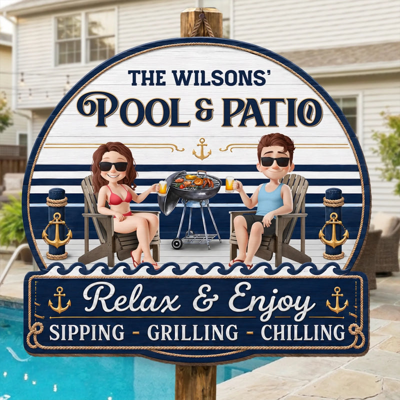Custom Wood Sign - Personalized Summer Vacation And Travel Gifts For Husband And Wife, Him And Her - Our Favorite Coastal Escape