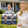 Custom Wood Sign - Personalized Summer Vacation And Travel Gifts For Husband And Wife, Him And Her - Our Favorite Coastal Escape